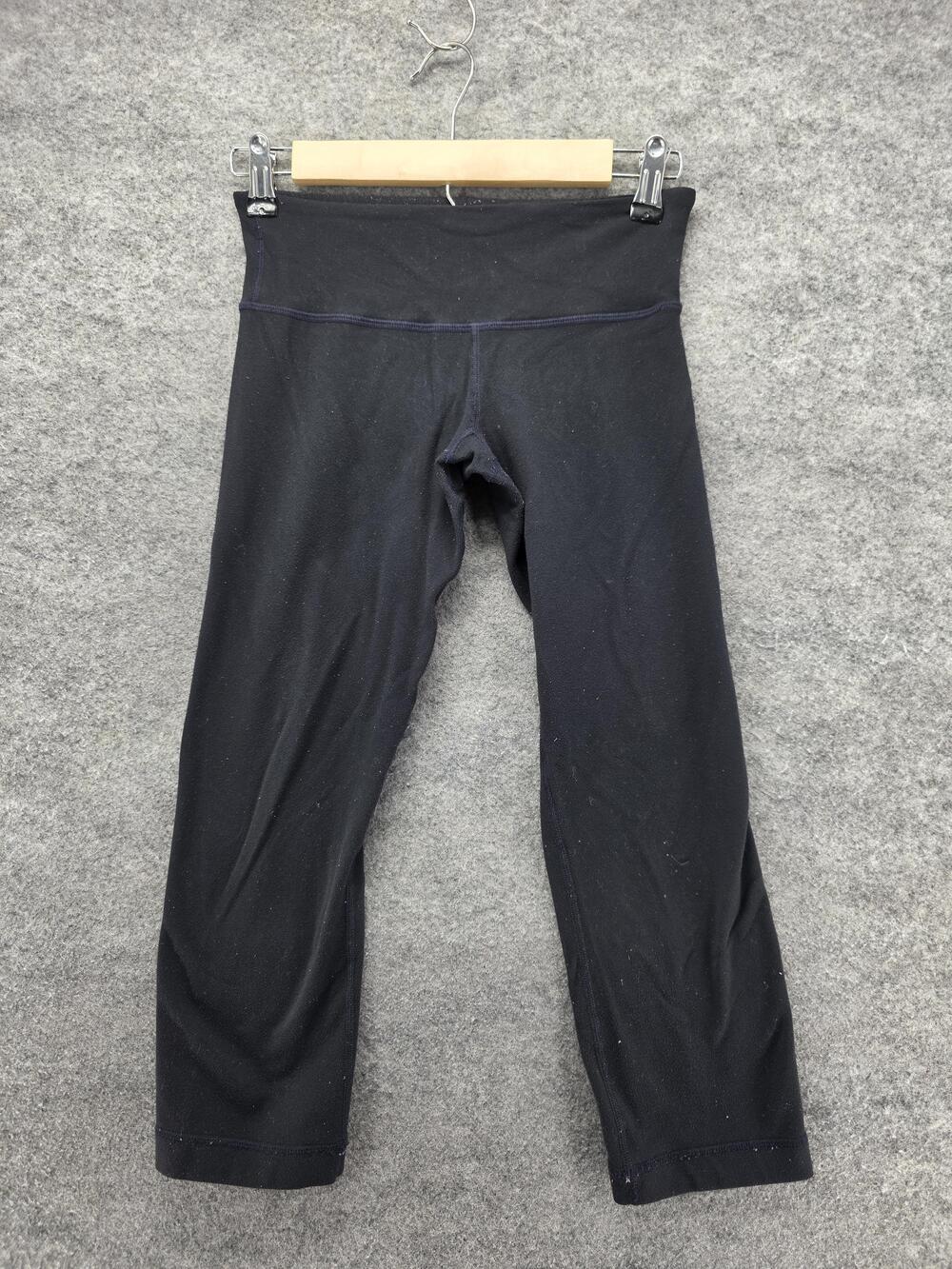 Lululemon Pants Womens 4 Black Crop Yoga Leggings High Rise Athletic Gym